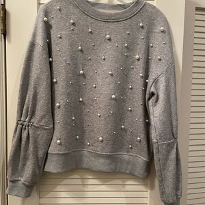 Current Air Gray Sweater with Pearl Details
